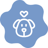 Cute dog illustration with heart symbol