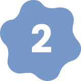 Blue star-shaped icon with number 2