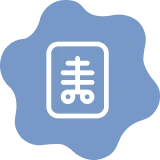 White geometric shape on blue background
